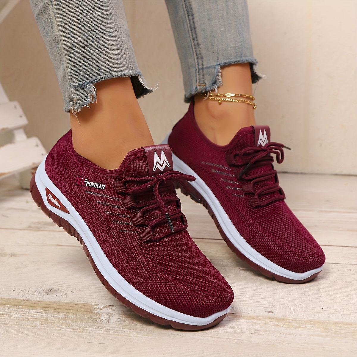 Womens Purple Wide Fit Breathable AllSeason Sneakers - IRON GODDESS