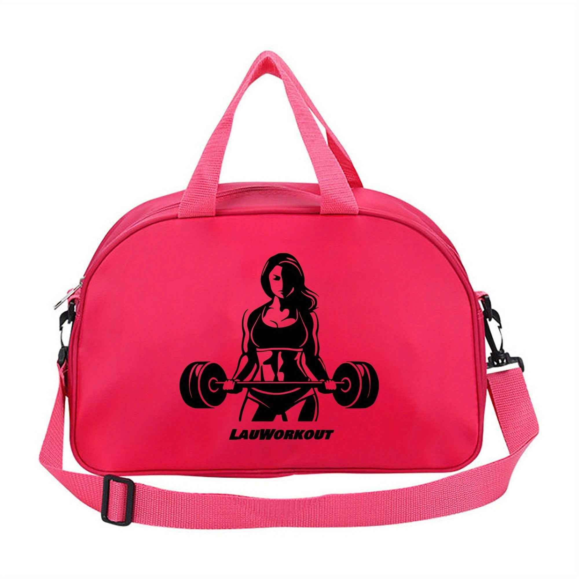 1pc 's Gym Bag - Bold Weightlifting Girl Design in Bright Pink, Adjustable Strap & Sturdy Handles for Fitness, Yoga, Travel, Everyday - Durable Lightweight Construction for Workout & Casual Outings, Travel Shoulder Bag, Sporty Accessory, for Teenager