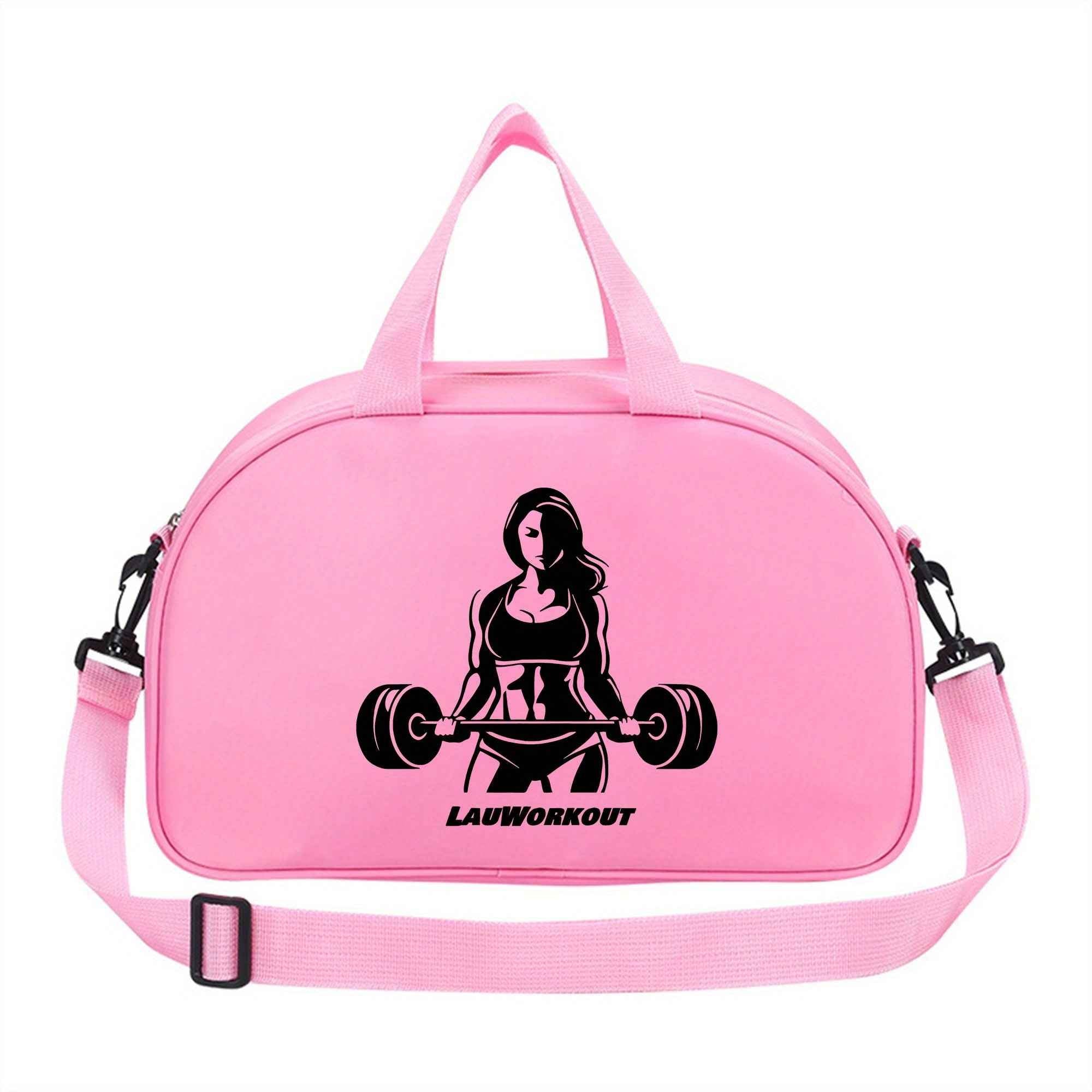 1pc 's Gym Bag - Bold Weightlifting Girl Design in Bright Pink, Adjustable Strap & Sturdy Handles for Fitness, Yoga, Travel, Everyday - Durable Lightweight Construction for Workout & Casual Outings, Travel Shoulder Bag, Sporty Accessory, for Teenager