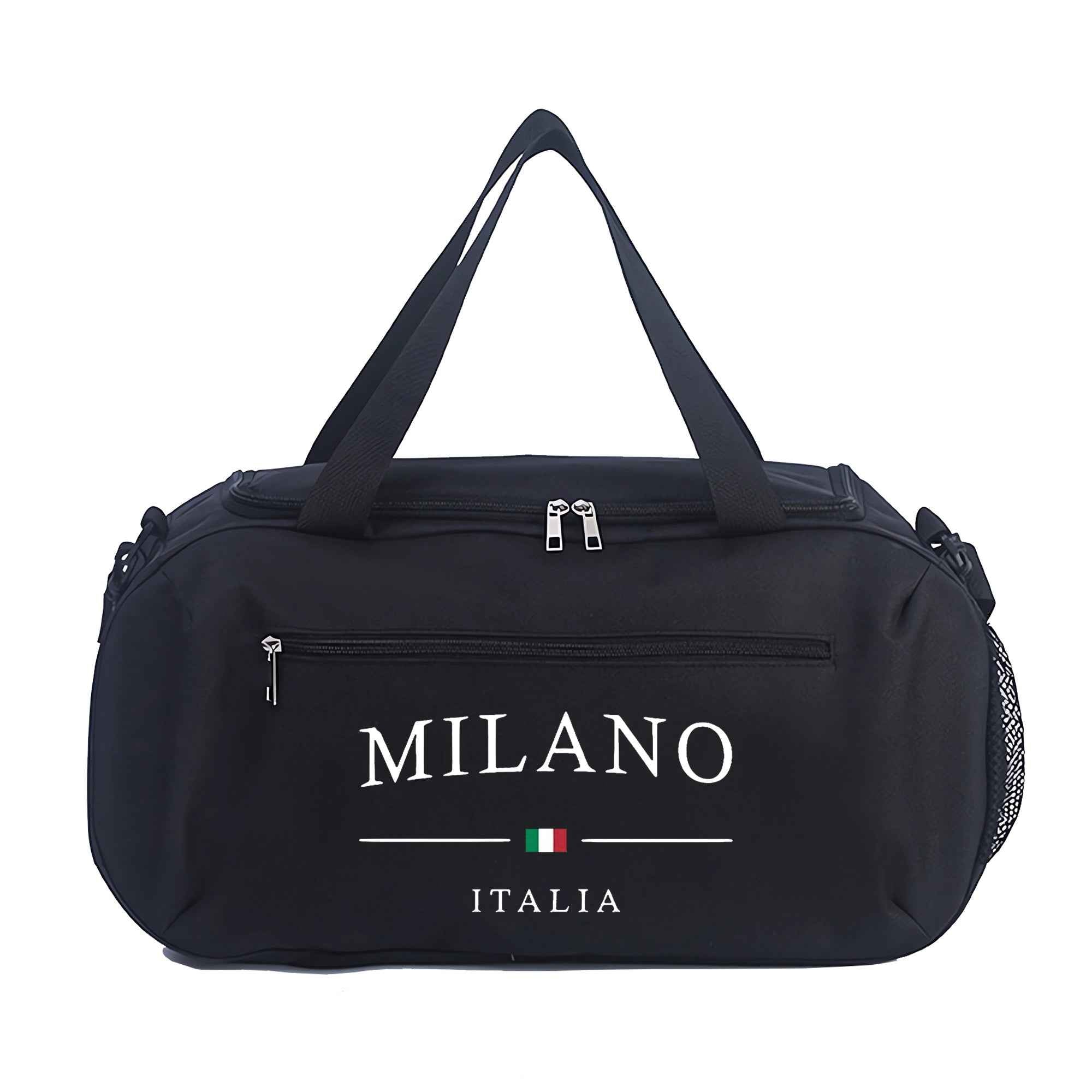 Duffel Bag with MILANO Pattern, Essential Handbag for The Gym, Reinforced Double Handles, Lightweight Oxford Fabric, Suitable for Yoga and Fitness, Machine Washable, Travel Bag, for Teenager