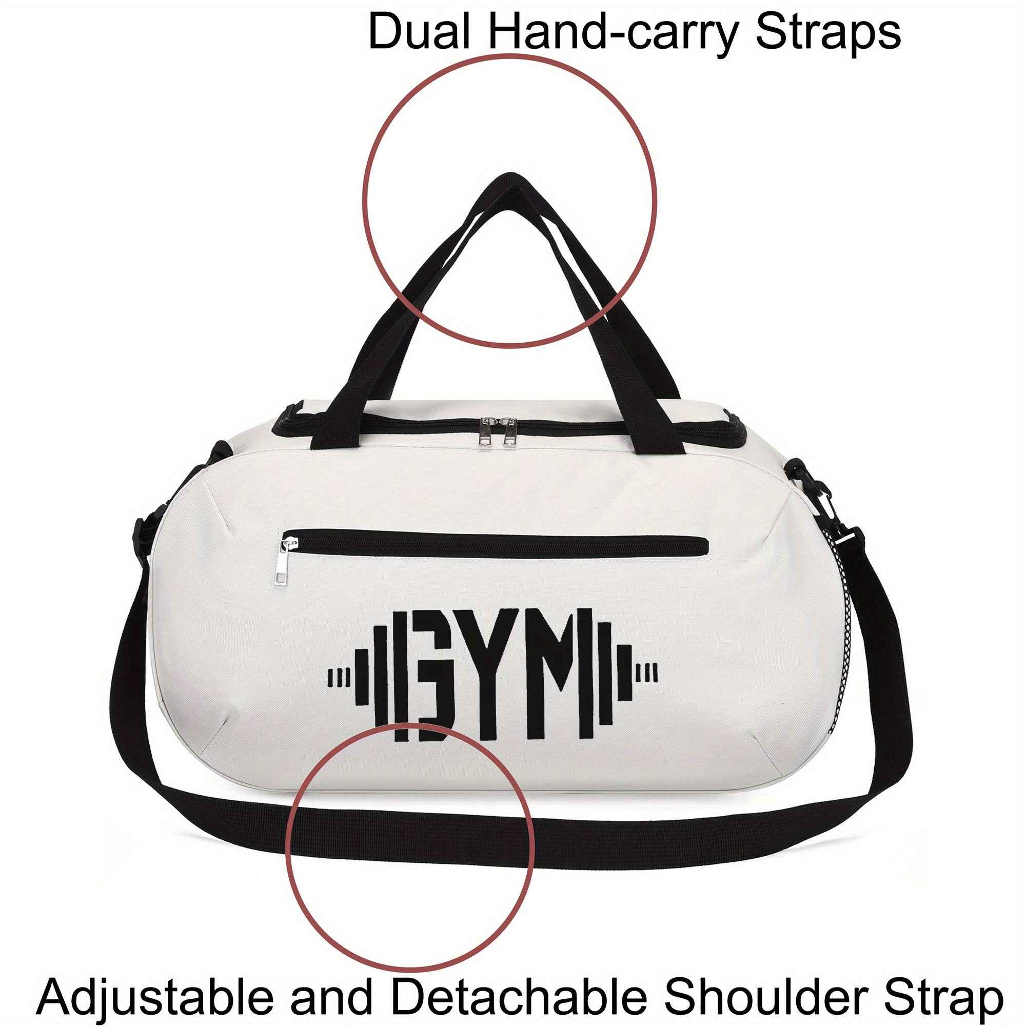 [Gym Dumbbells Print Duffel Bag] Gym Dumbbells Print Large-Capacity Lightweight Zipper Duffel Bag - Durable Polyester Gym & Travel Bag with Reinforced Handles, Machine Washable for Yoga, Training, College, Vacation, Gym Bag, Outdoor Sports Bag, Modern Duf