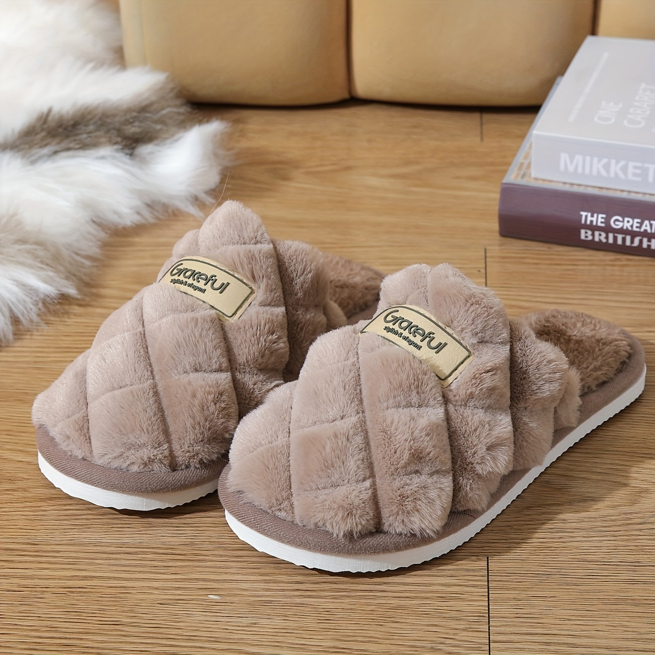 QEEDUOOF Cozy Plush HalfSlippers Winter Comfort for All - IRON GODDESS