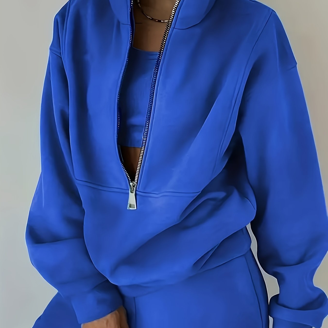 Womens Long Sleeve Zip Sweatshirt  Pants Set - IRON GODDESS