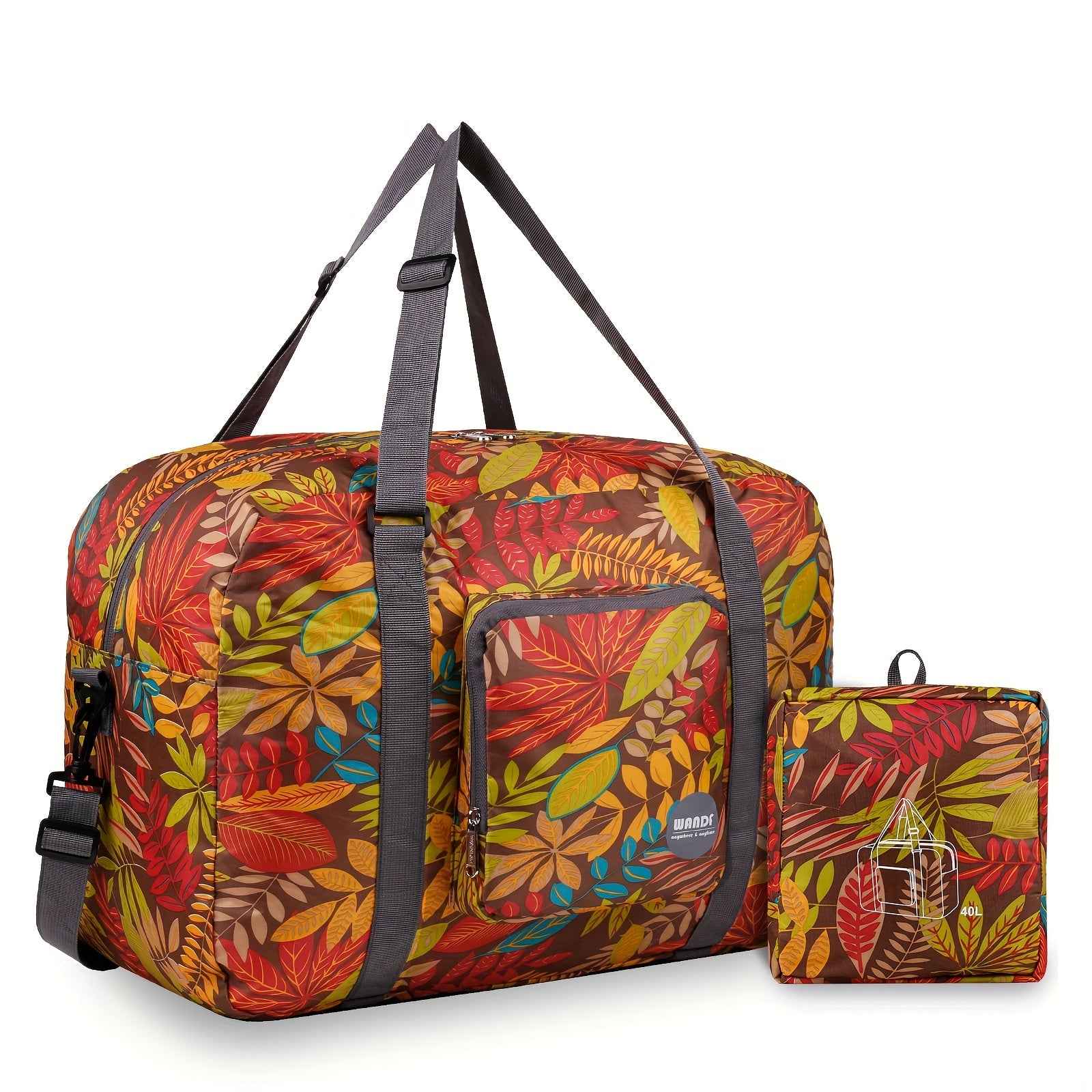 Foldable Travel Duffel Airlines Personal Item Bag Large Capacity with Shoulder Strap And Luggage Sleeve 18x14x8 Carry On Weekender Overnight for Women Men Suitable for Yoga Sport Gym Travel Daily Commuting Christmas Gifts