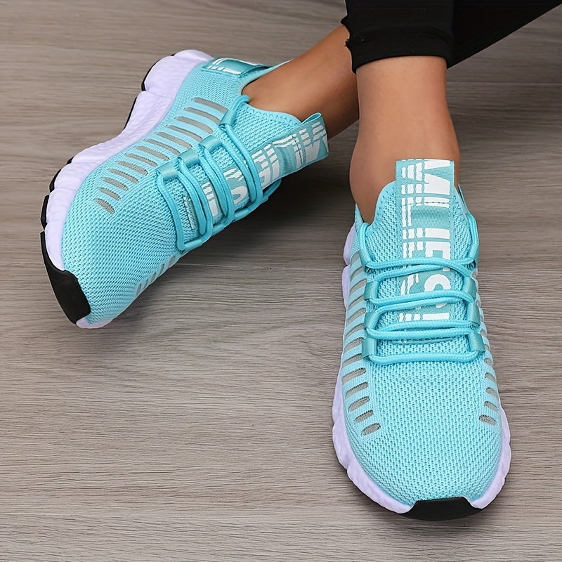Sonic Stripe Breathable Comfort Womens Lightweight Athletic Sneakers - IRON GODDESS
