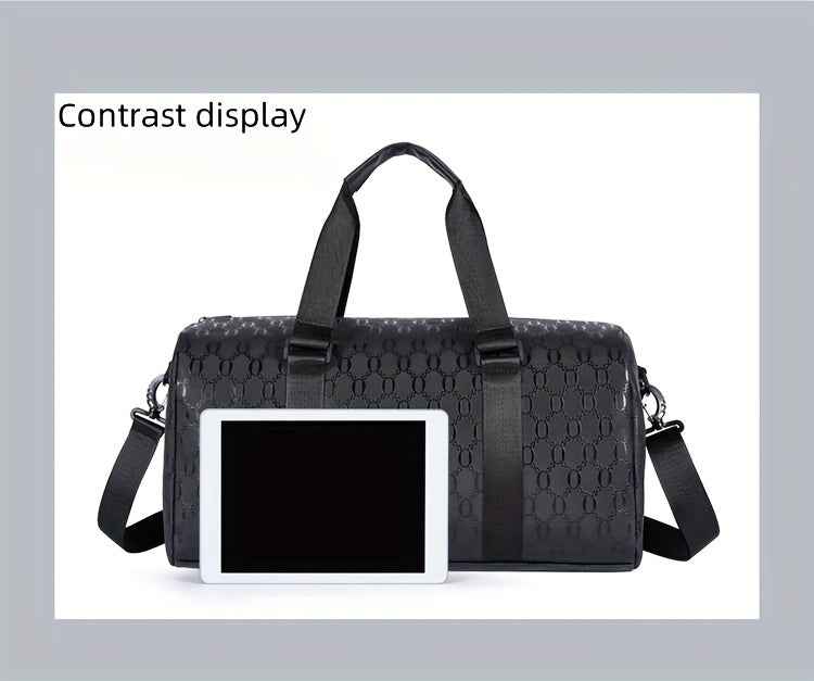 Men'S Large Tote Bag - Stylish Black Synthetic with Adjustable Shoulder Straps, Multiple Compartments & Tassel Detail, Perfect for Gym, Travel, and Everyday Use, Gym Bag, Versatile Carryall, Sleek Design, Durable Construction, Tote Bag Men, Travel Luggage