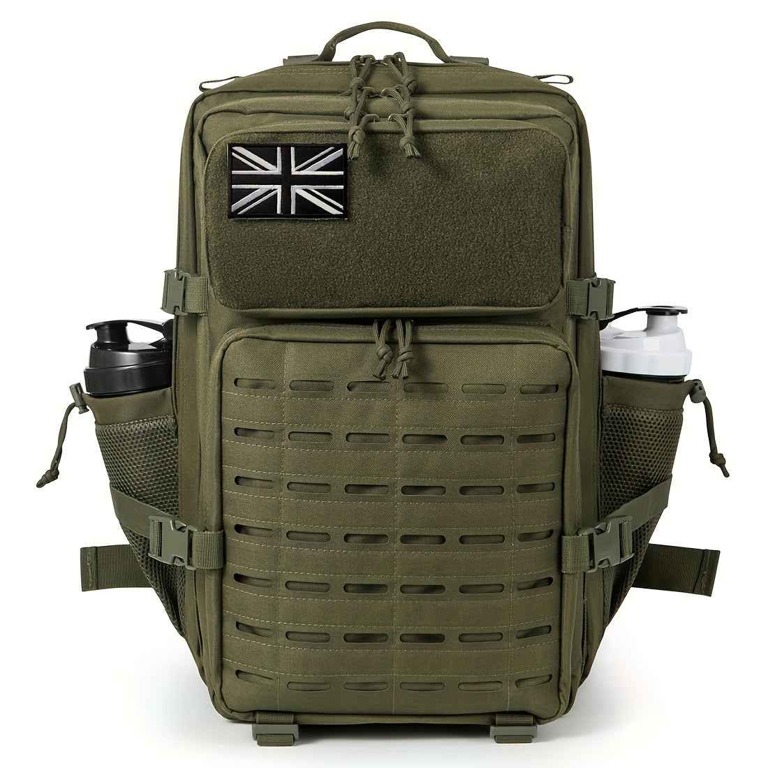 45L Large 3 Day Bug Out Bag Gym Rucksack With Bottle Holder Medical Rucksack Go Bag Black Hiking Tactical Backpack Outdoor Backpacks For Men Crossfit CCW Laser Cut Molle Daypack