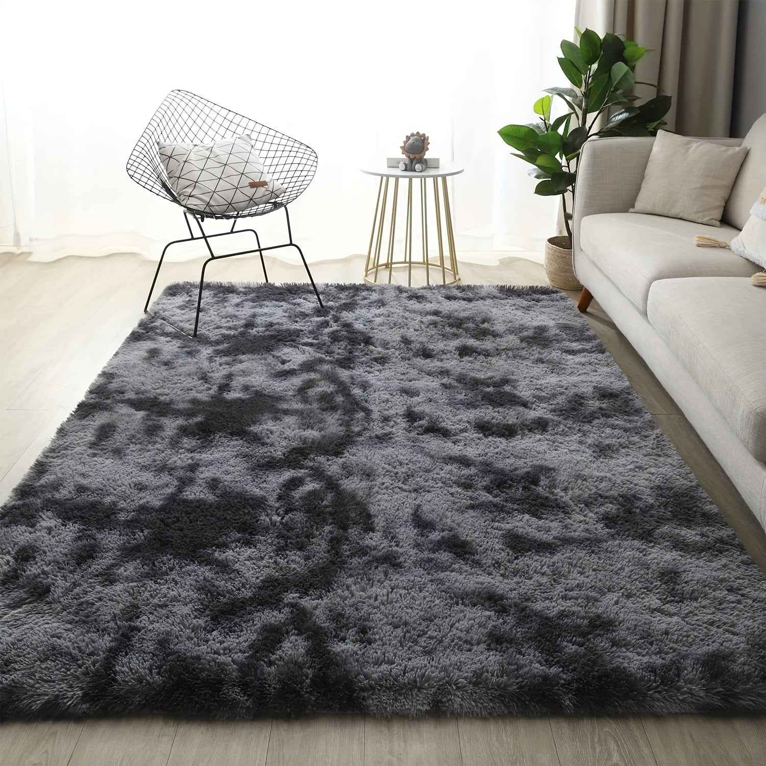[Floor for Bedside] 1pc Soft Shaggy Plush Area Rugs | Non Slip Fluffy for Living Room Bedroom Nursery, Indoor Decor