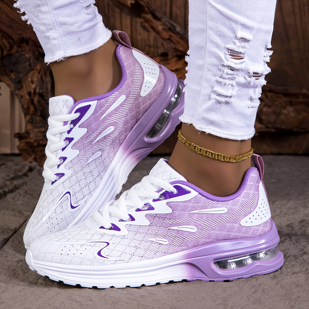 Lightweight Cushioned NonSlip PinkWhite Running Sneakers - IRON GODDESS