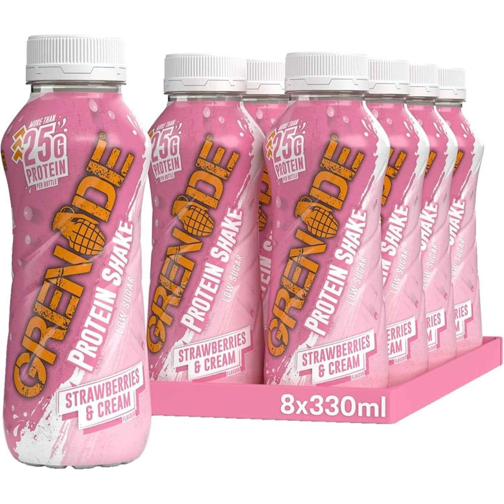 Grenade High Protein Shake Strawberries & Cream, 8 x 330ml