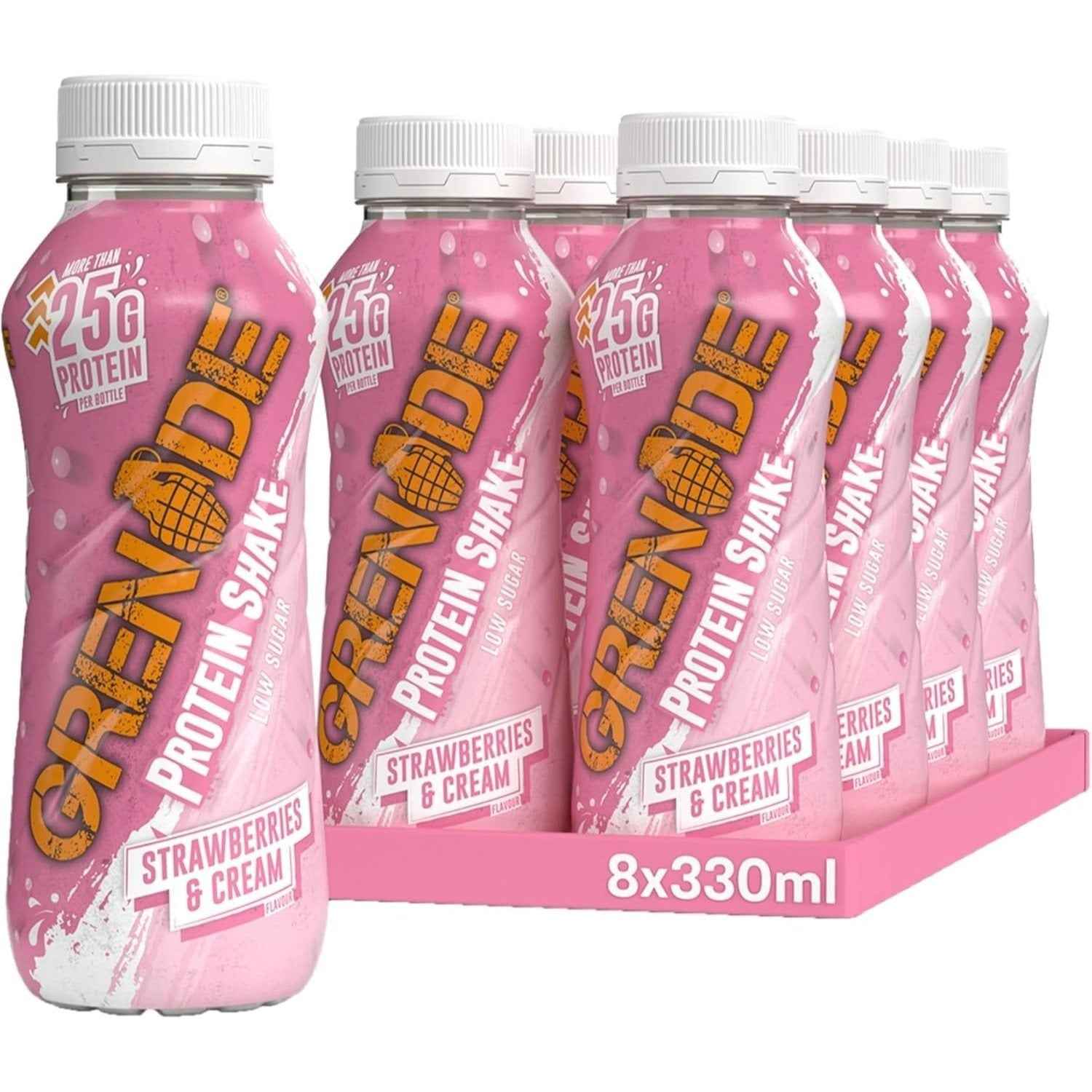Grenade High Protein Shake Strawberries & Cream, 8 x 330ml