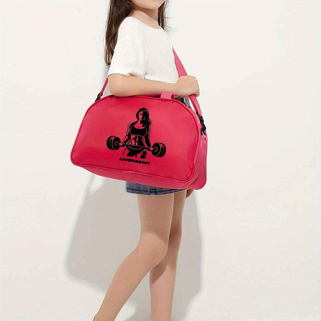 1pc 's Gym Bag - Bold Weightlifting Girl Design in Bright Pink, Adjustable Strap & Sturdy Handles for Fitness, Yoga, Travel, Everyday - Durable Lightweight Construction for Workout & Casual Outings, Travel Shoulder Bag, Sporty Accessory, for Teenager