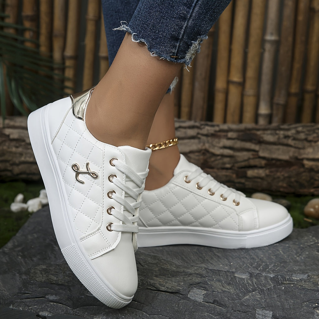 Classic Comfort White Running Sneakers for Her - IRON GODDESS