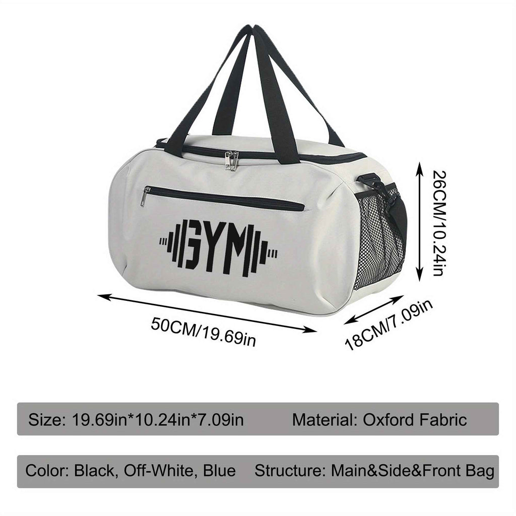 [Gym Dumbbells Print Duffel Bag] Gym Dumbbells Print Large-Capacity Lightweight Zipper Duffel Bag - Durable Polyester Gym & Travel Bag with Reinforced Handles, Machine Washable for Yoga, Training, College, Vacation, Gym Bag, Outdoor Sports Bag, Modern Duf