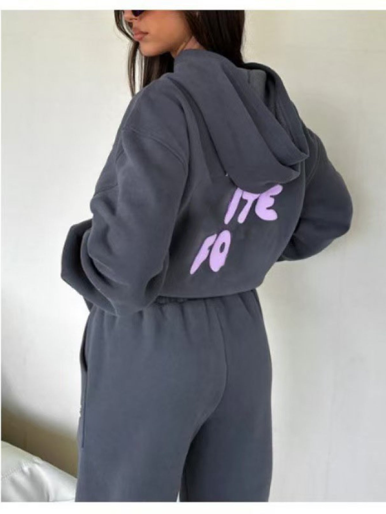 2025 New Style Letter Logo Insulated Sweatshirt and Pants for Ladies' Casual s Head Cover with Hood, Cold Weather Clothing, Casual Wear, Hooded Sweatshirt, Trendy Casual, Comfortable Fabric, Durable Stitching, Ladies' Sweatsuit, Unisex Hoodie, Winter Ward - IRON GODDESS