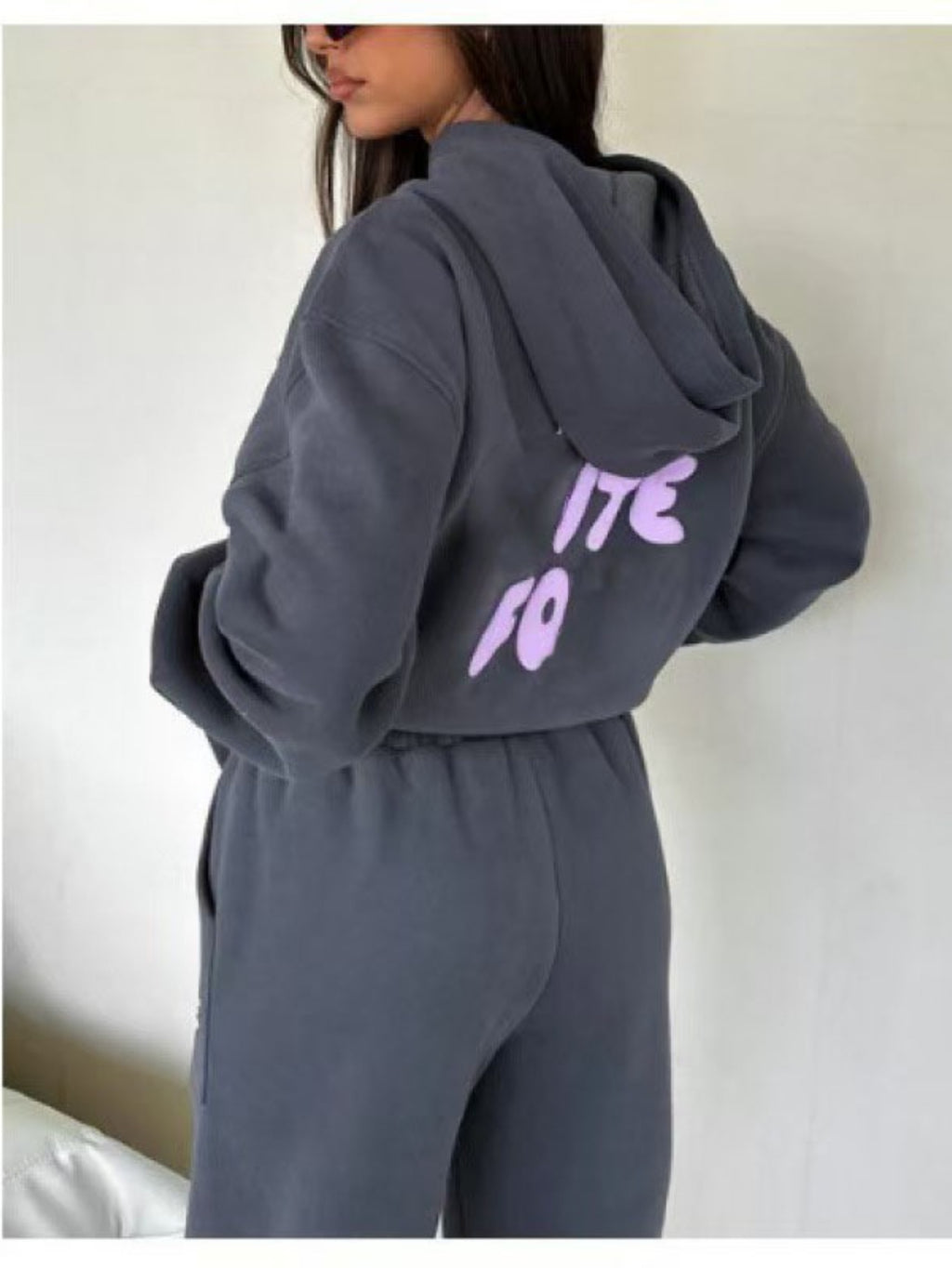 2025 New Style Letter Logo Insulated Sweatshirt and Pants for Ladies' Casual s Head Cover with Hood, Cold Weather Clothing, Casual Wear, Hooded Sweatshirt, Trendy Casual, Comfortable Fabric, Durable Stitching, Ladies' Sweatsuit, Unisex Hoodie, Winter Ward - IRON GODDESS