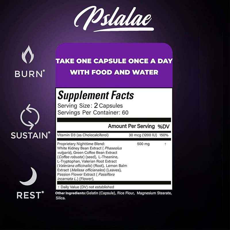 Night Time Fat Burner - Appetite Suppressants - Night-Time Fat Burner for Women & Men - Metabolism Booster Weight Loss Pills Menopausal use, feminine care,Regulate ph balance -120pcs