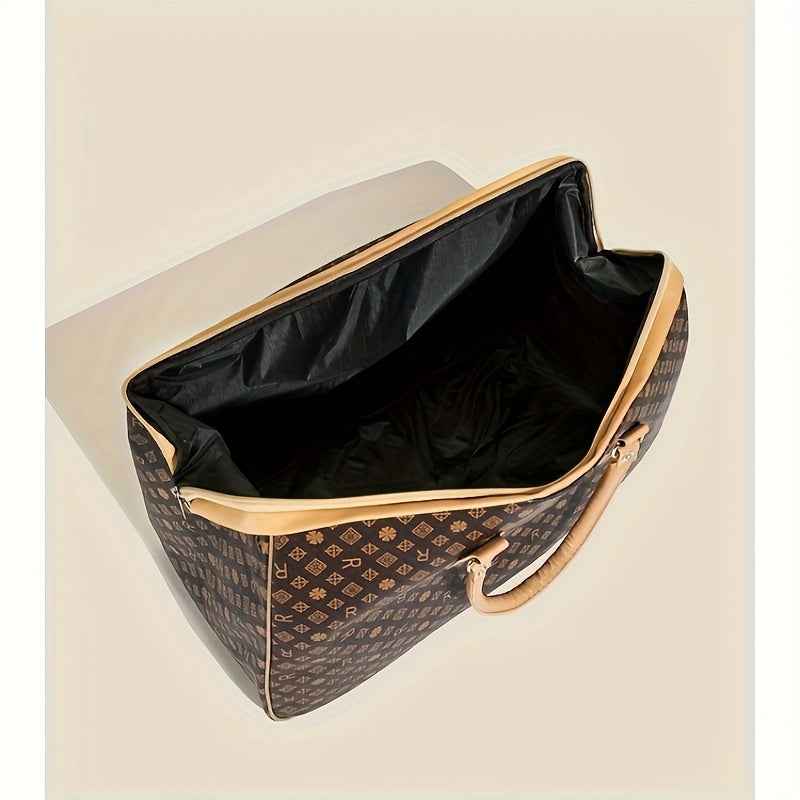 Large Capacity Travel Tote Bag with Spacious Main Compartment & Front Pocket - Coffee Color Portable Handbag for Gym, Business Trips, Weekend Getaways, Travel Bag, Carryon Luggage, Sleek Design, Sturdy Handles, Organized Packers