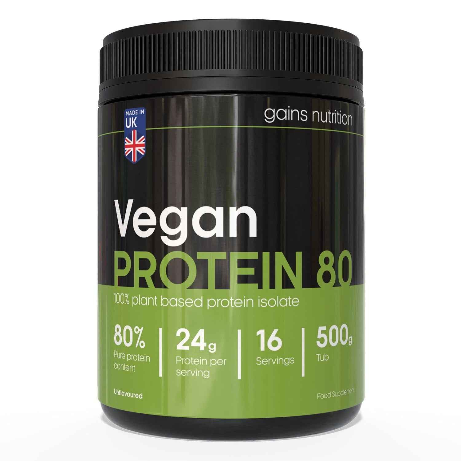Vegan Protein 80 Pea Protein Powder | Plant Based Protein-Powder | 24g Protein per Serving | Pea-Protein Isolate | Unsweetened