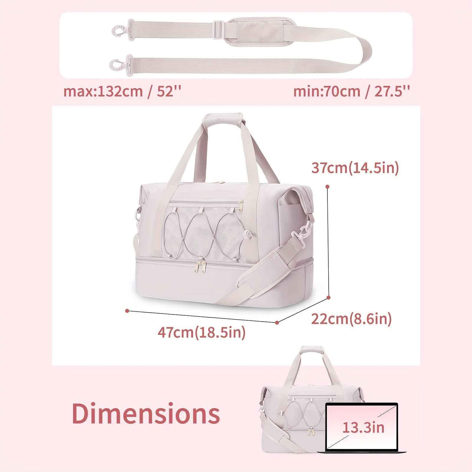 [Sportsnew Gym Bag] Sportsnew Gym Travel Bag | Large Weekender Duffel For Men & Women With Shoe Compartment & Wet Pocket, Carry-On Sports Tote Bag For Holiday Travel, Fitness & Overnight Trips, Travel Must-Have Gift, Christmas Gift