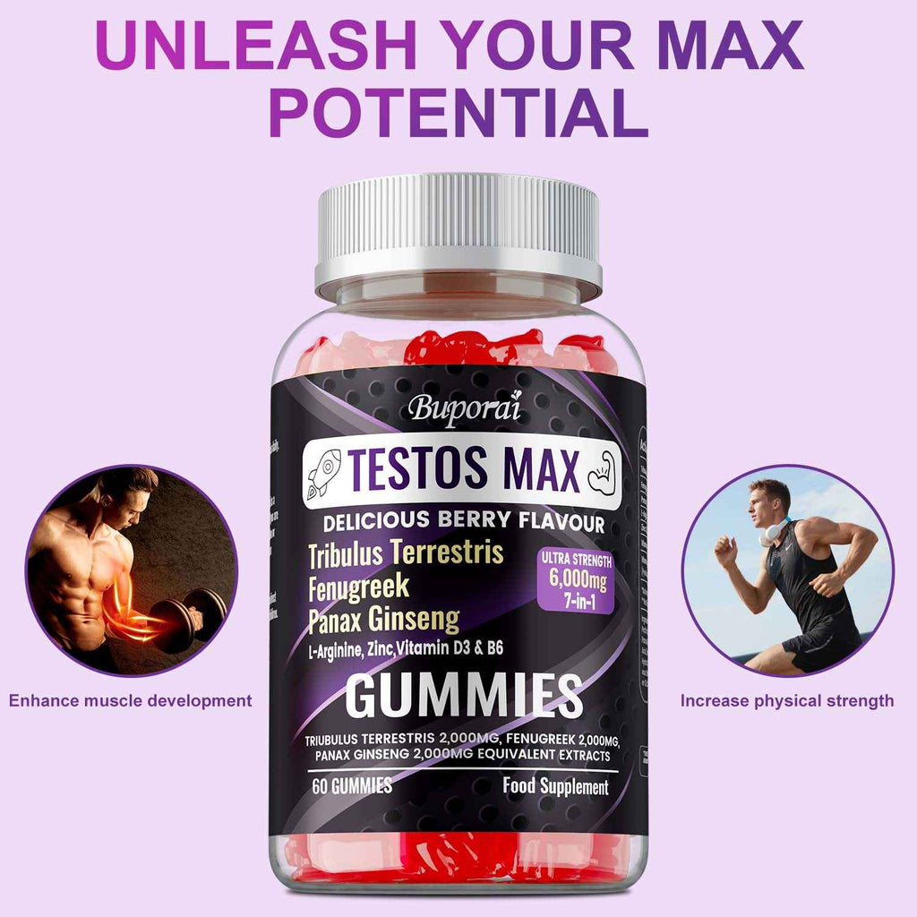TESTOS MAX Capsules - Men'S Health Supports, Promote Healthy Muscle Growth, Improved Athletic Performance, Motivation, Improved Hormone Balance - with Ginseng, L-Arginine, Zinc - 100pcs