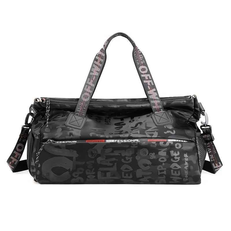 1pc Letter Independent Shoe Storage Travel Bag, Multifunctional Large Capacity for Outdoor Use, Wear-Resistant And Lightweight, with Dry And Wet Separation, Can Be Carried by Hand Or Worn on The Shoulder.