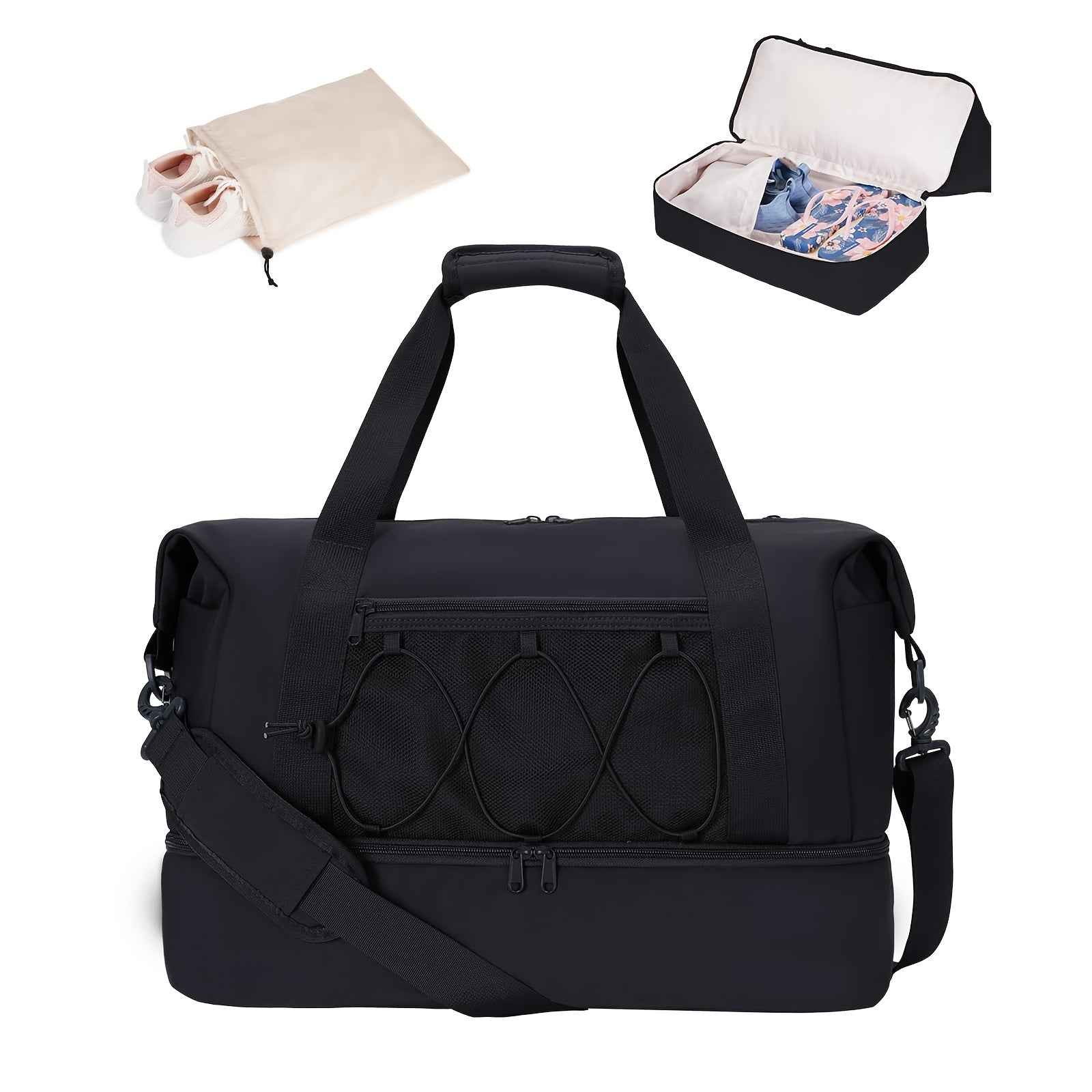 [Sportsnew Gym Bag] Sportsnew Gym Travel Bag | Large Weekender Duffel For Men & Women With Shoe Compartment & Wet Pocket, Carry-On Sports Tote Bag For Holiday Travel, Fitness & Overnight Trips, Travel Must-Have Gift, Christmas Gift