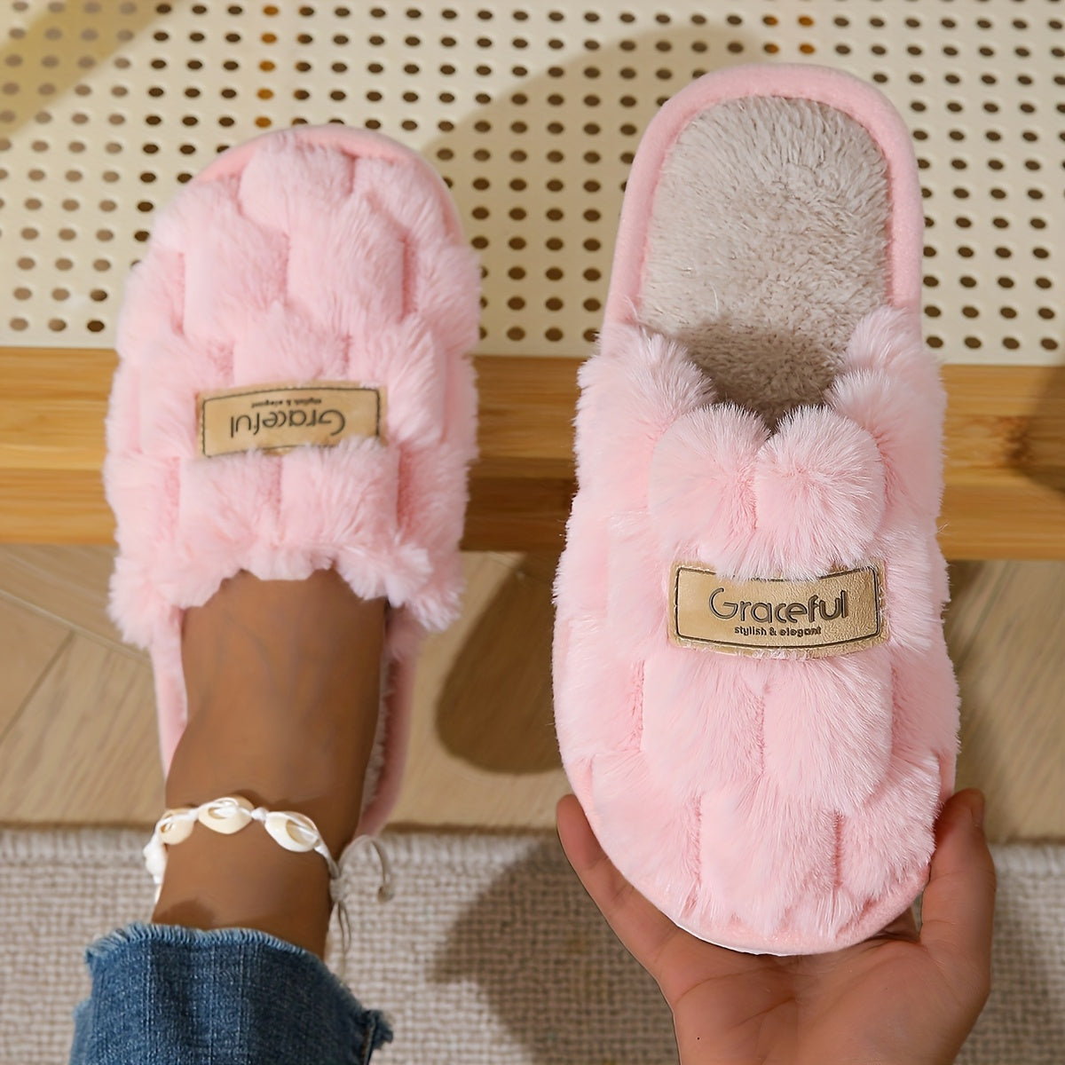 Cozy Plush Womens Slippers Warm NonSlip Comfort - IRON GODDESS