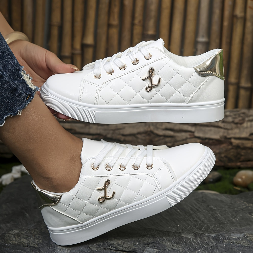 Classic Comfort White Running Sneakers for Her - IRON GODDESS