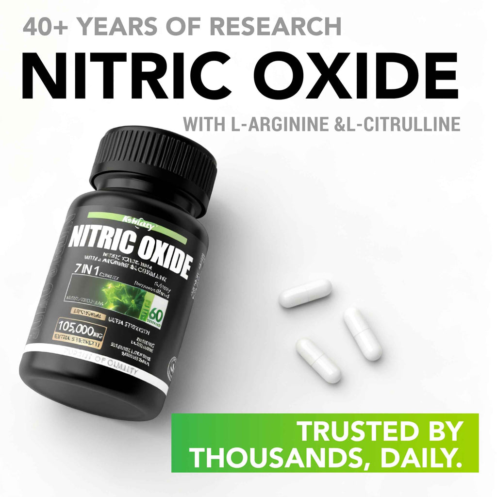 Nitric Oxide Supplements, Male Vitality, Promote Healthy Blood Circulation, Delay Fatigue, Contain L-arginine And L-citrulline, Dietary Supplements for Heart Health, 60 Capsules