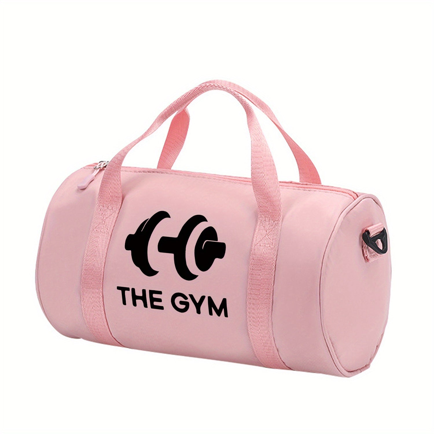 1pc THE GYM Dumbbel Print Messenger Bag  Pink  Black Gym Bag with Zipper Closure Double Handles Lightweight  Durable for Yoga Dance Travel Daily Commute  Perfect Gift for Fitness Enthusiasts Gym Bag Yoga Accessory Sporty Design Sturdy Const