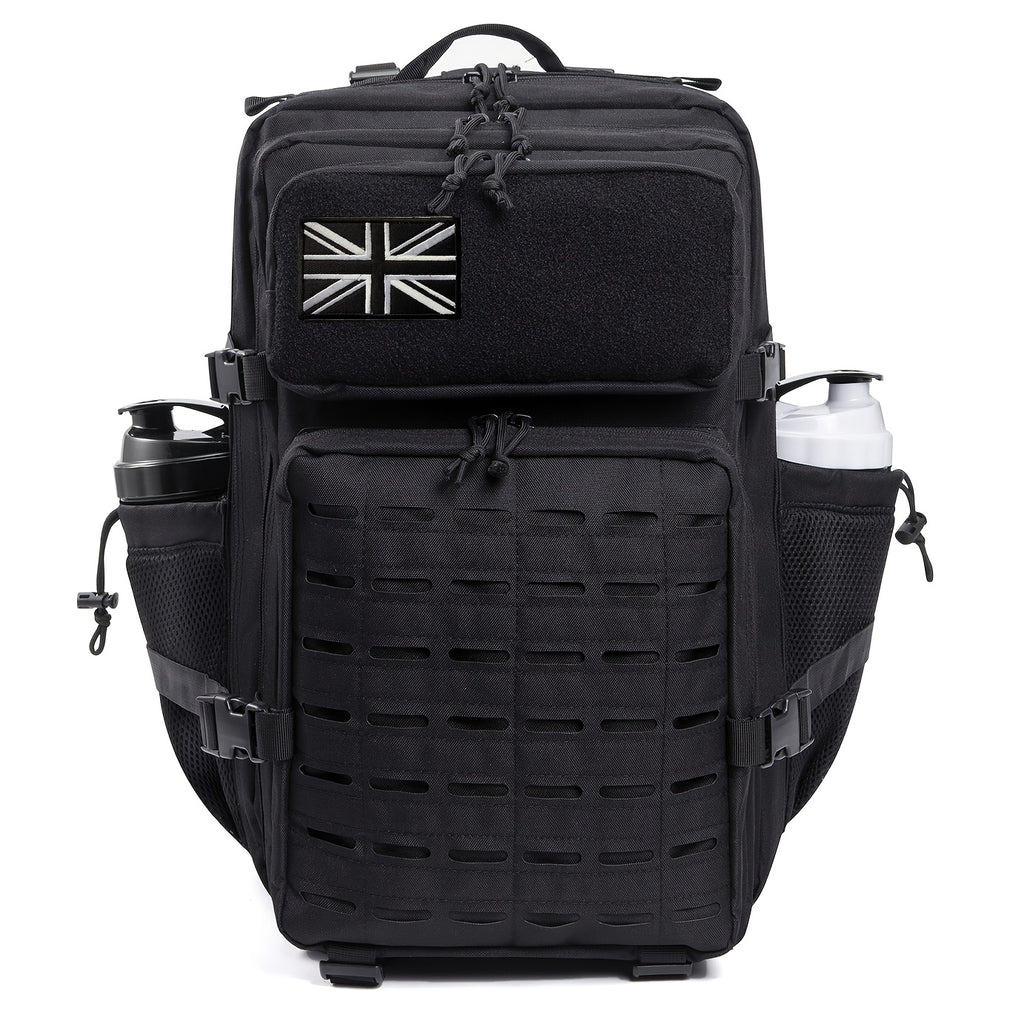 45L Large 3 Day Bug Out Bag Gym Rucksack With Bottle Holder Medical Rucksack Go Bag Black Hiking Tactical Backpack Outdoor Backpacks For Men Crossfit CCW Laser Cut Molle Daypack
