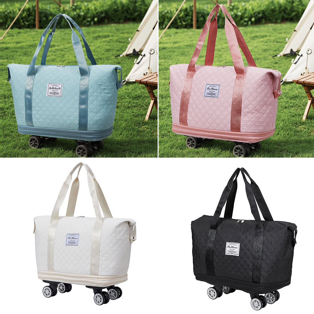 Handcarry Gym Bag Portable Travel Bag with 360 Rotating Wheels Dry and Wet Separation Travel Bag Expandable Luggage Bag Suitable for Carrying When Traveling or Exercising